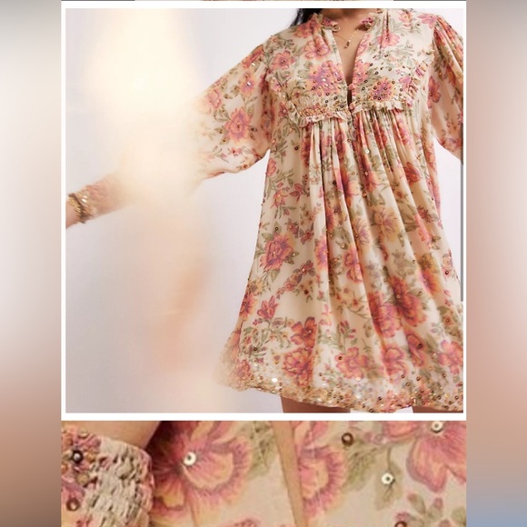 Free People Bali Golden Sun Printed Mini Dress - Picture 6 of 6